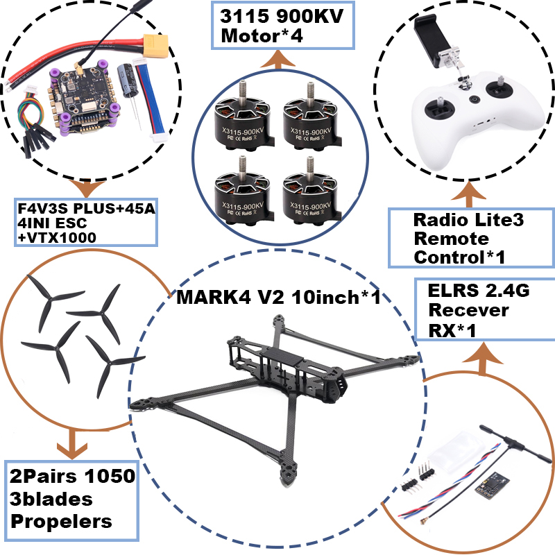 MARK4 V2 10inch F4V3S/F4V3S PL - огляд і ціна Drone Racing Flight Controller