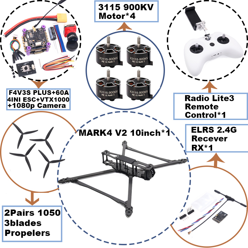 MARK4 V2 10inch F4V3S/F4V3S PL - огляд і ціна Drone Racing Flight Controller