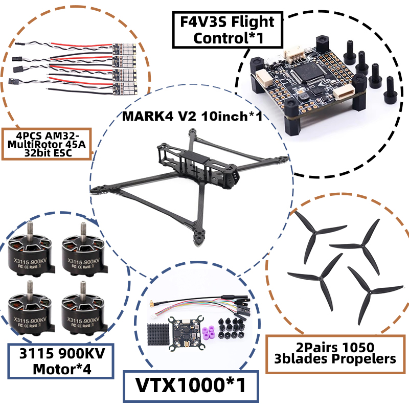 MARK4 V2 10inch F4V3S/F4V3S PL - огляд і ціна Drone Racing Flight Controller